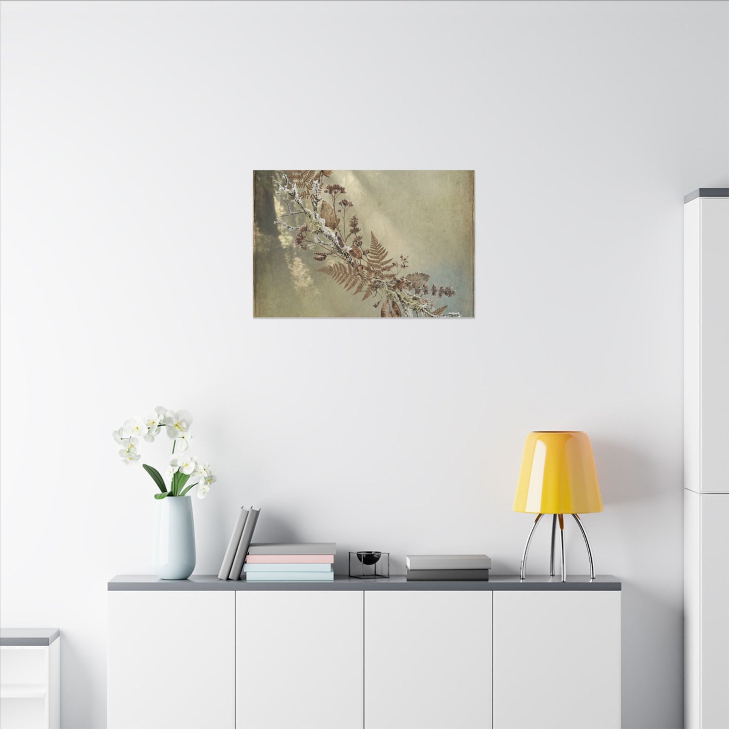 Winter Dried Flowers Forest Whimsy Canvas Art | Earthy Decor