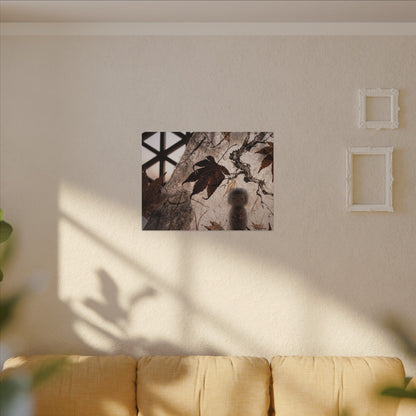 Shoji Screen Autumn Canvas Art | Dark Japandi Atmospheric Design