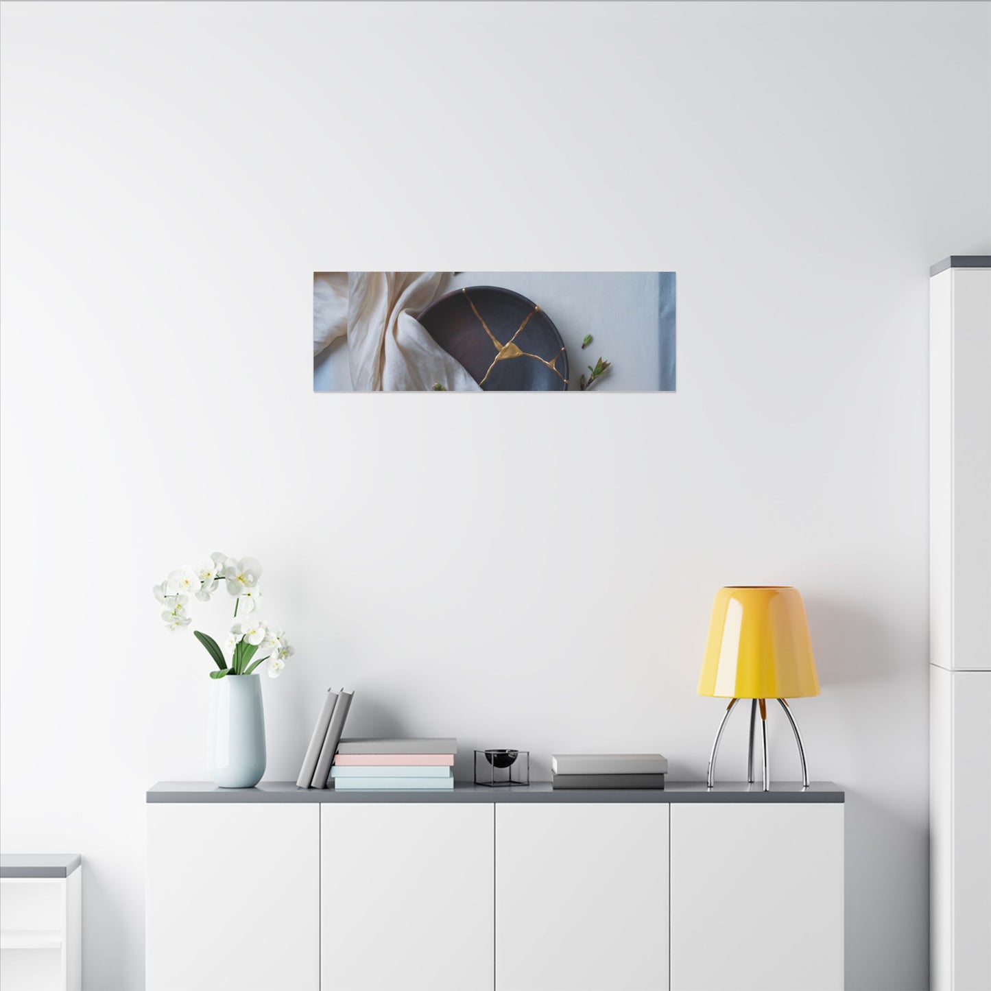 Ma Silk Drape Canvas Art - Kintsugi Gold Repair