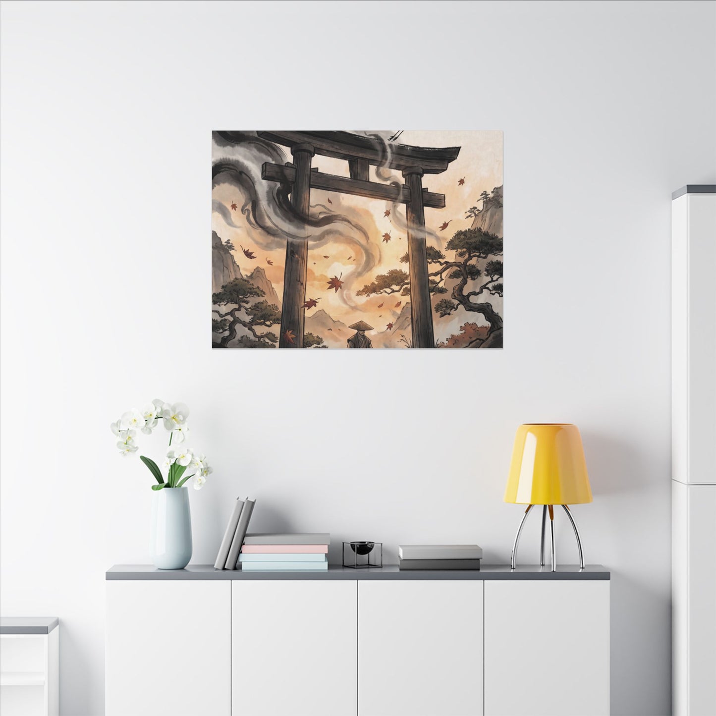 Torii Gate Ukiyo E Inspired Canvas Art | Serene Zen Art