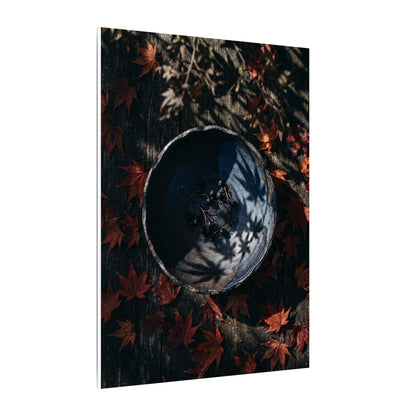 Autumn Ceramic Bowl Shadow Zen Canvas Art | Bold Decor