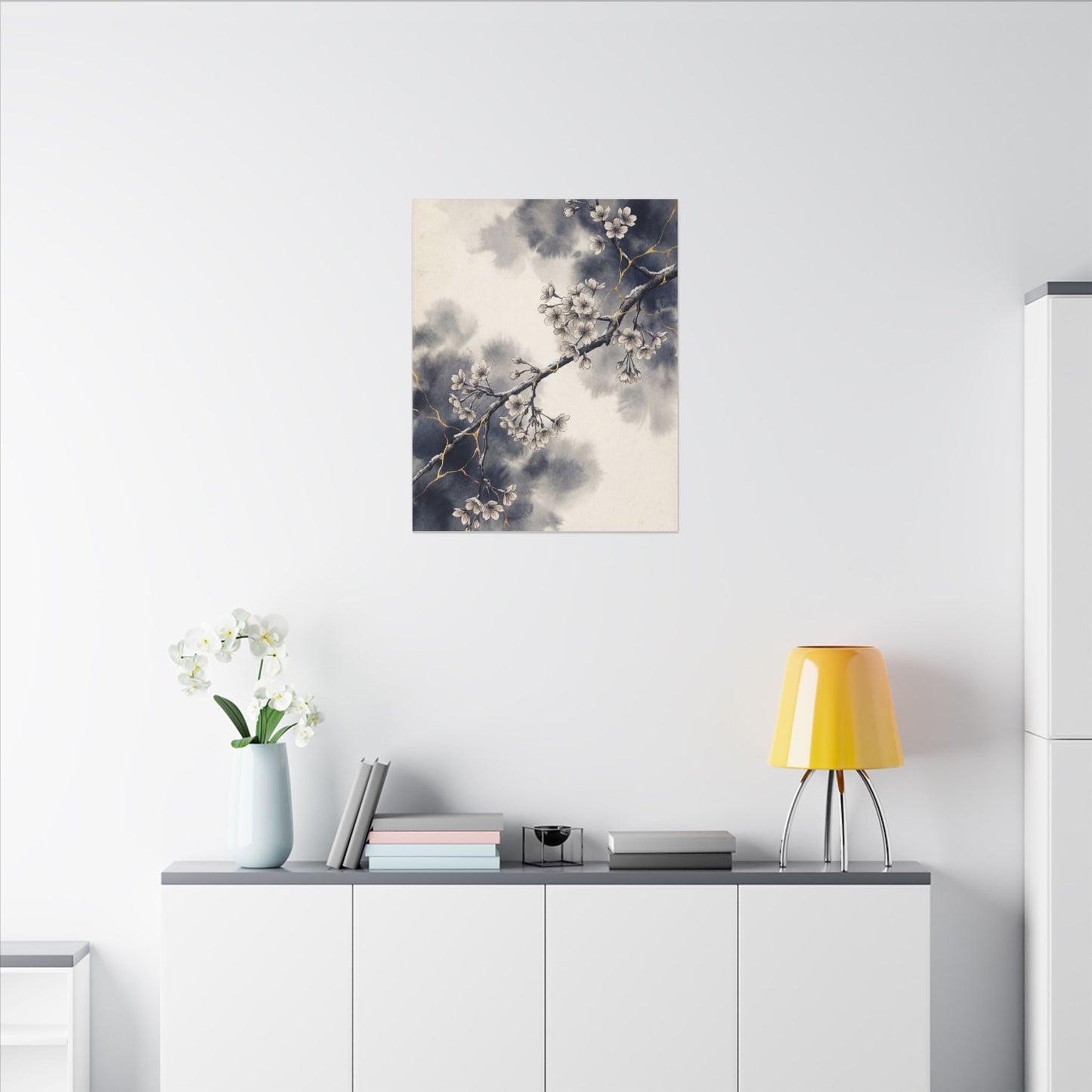 Ma Cherry Blossom Canvas Art - Kintsugi Gold Vein