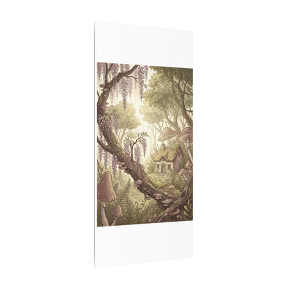 Summer Wisteria Mushroom Illustration Canvas Art | Enchanting Decor