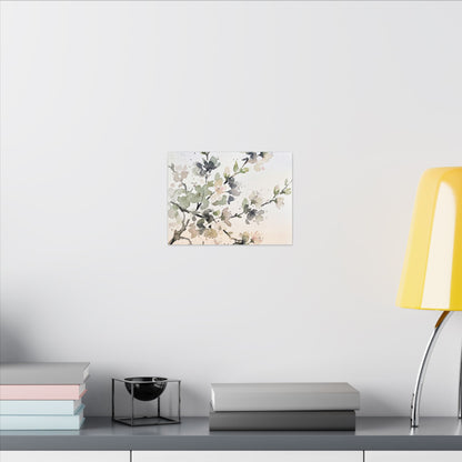 Cherry Blossom Watercolor Canvas Art | Elegant Japandi Art