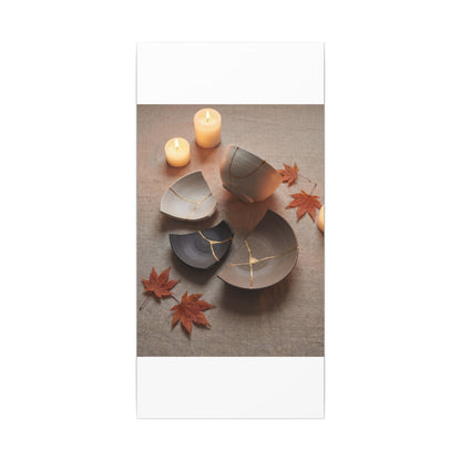 Candlelight Broken Pottery Canvas Art - Japandi Ma