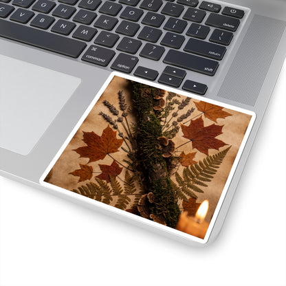 Autumn Moss Close Up Herbarium Sticker | Cozy Decor Art Print