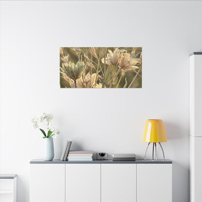 Summer Dried Flowers Minimal Line Canvas Art | Cozy Decor