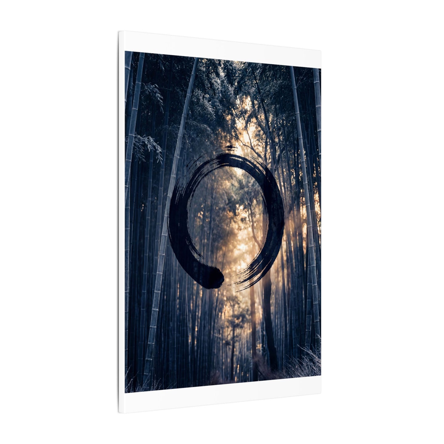 Bamboo Grove Canvas Art | Winter Zen Enso Art
