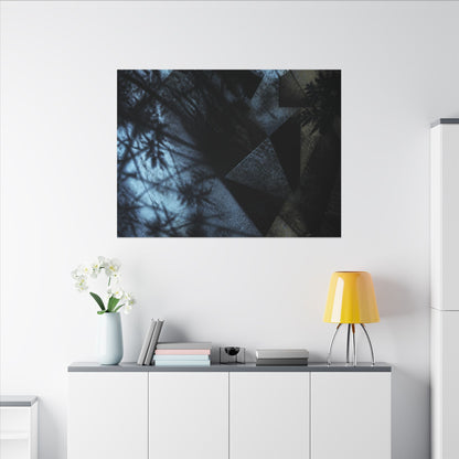 Shadow Play Winter Canvas Art | Dark Japandi Luxurious Design