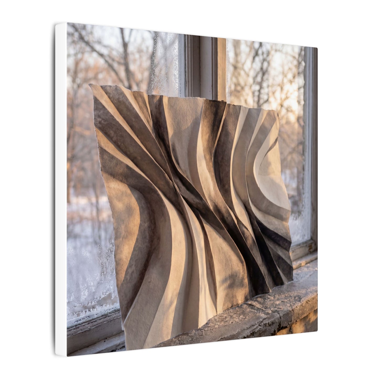 Mono No Aware Paper Fold Canvas Art - Japandi Minimal Line