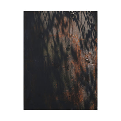 Rust Patina Shadow Zen Canvas Art | Luxurious Dark Japandi Art