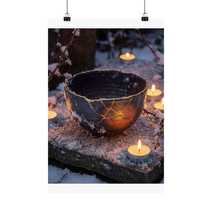 Ceramic Bowl Gold Repair Wall Art Print | Healing Kintsugi Art Art Print