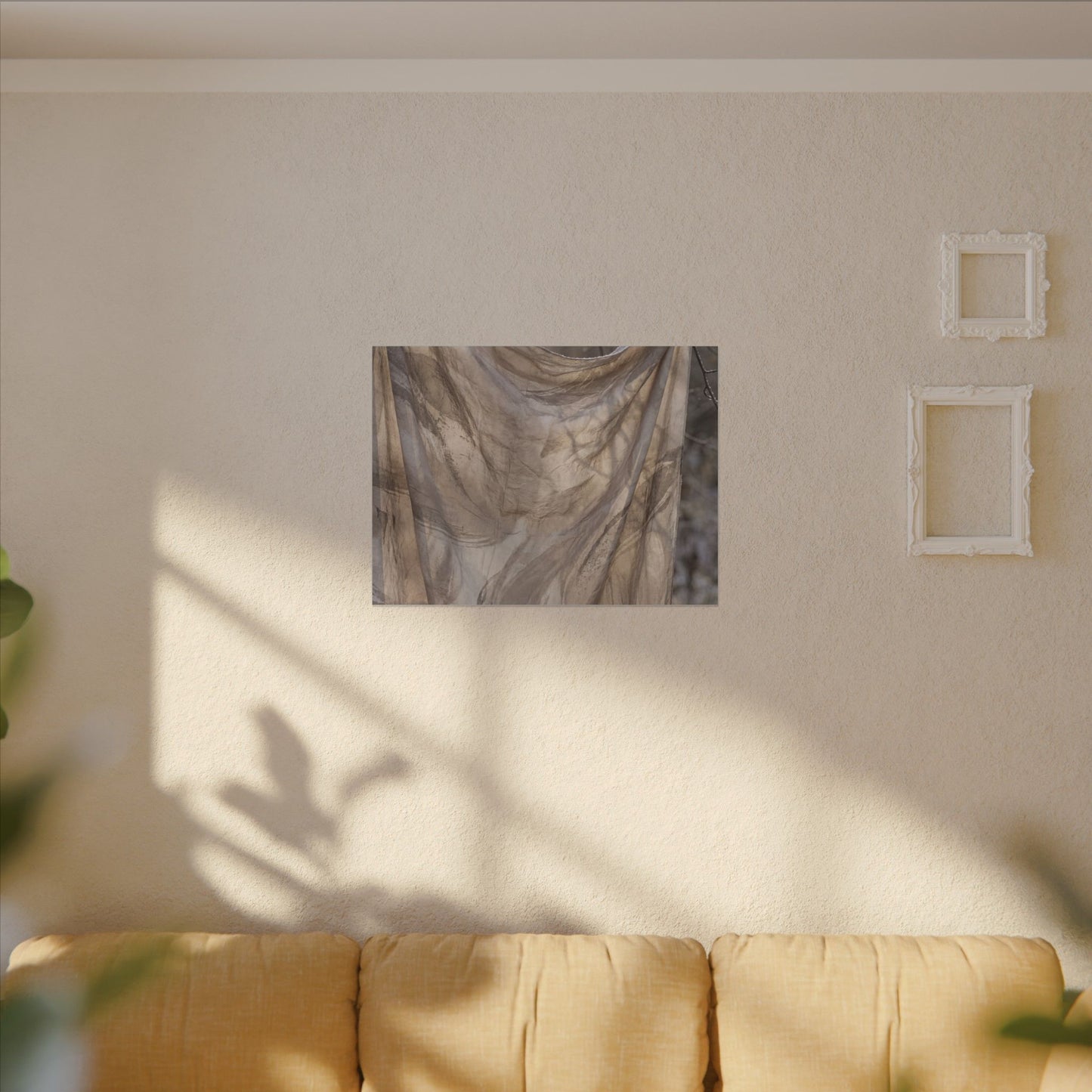 Ma Silk Drape Canvas Art - Japandi Japanese Pattern