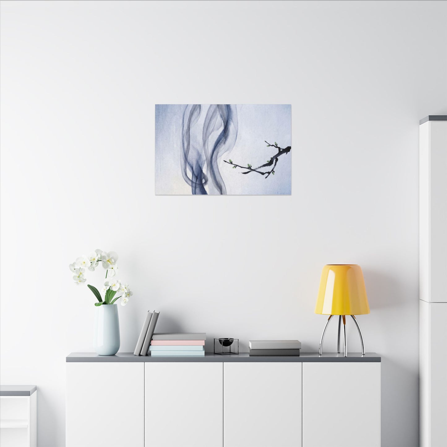 Incense Smoke Spring Canvas Art | Zen Tranquil Design