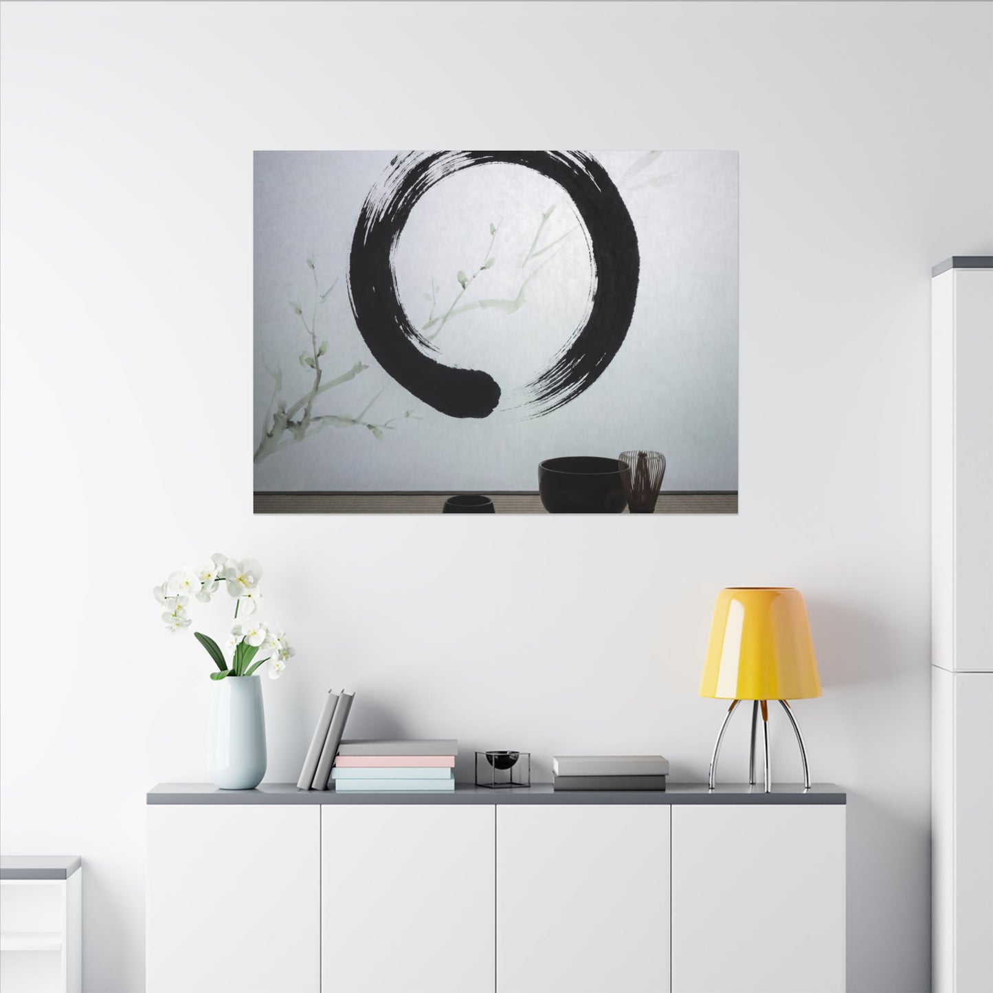 Tea Ceremony Enso Canvas Art | Peaceful Zen Art