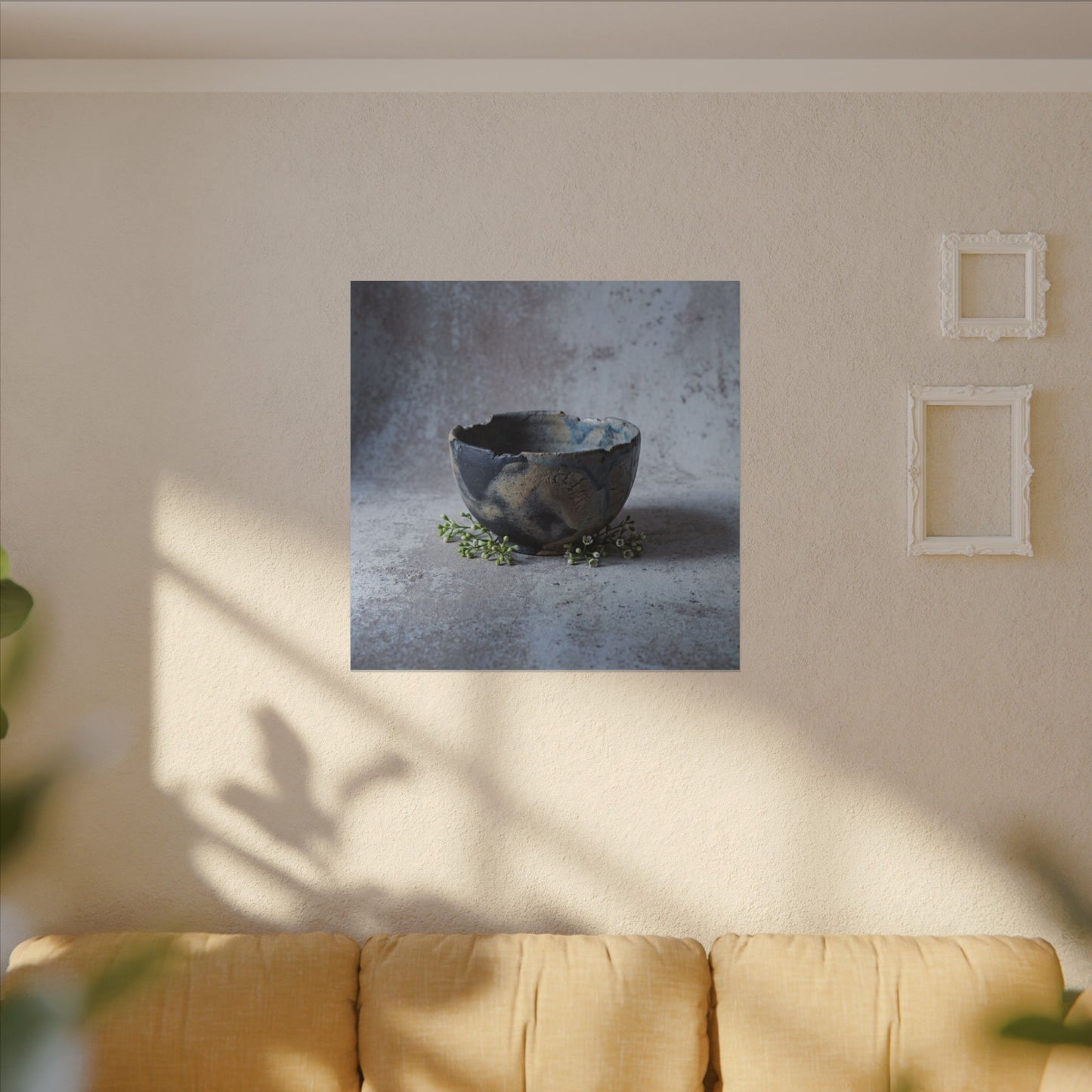 Ceramic Bowl Spring Canvas Art | Japandi Warm Design