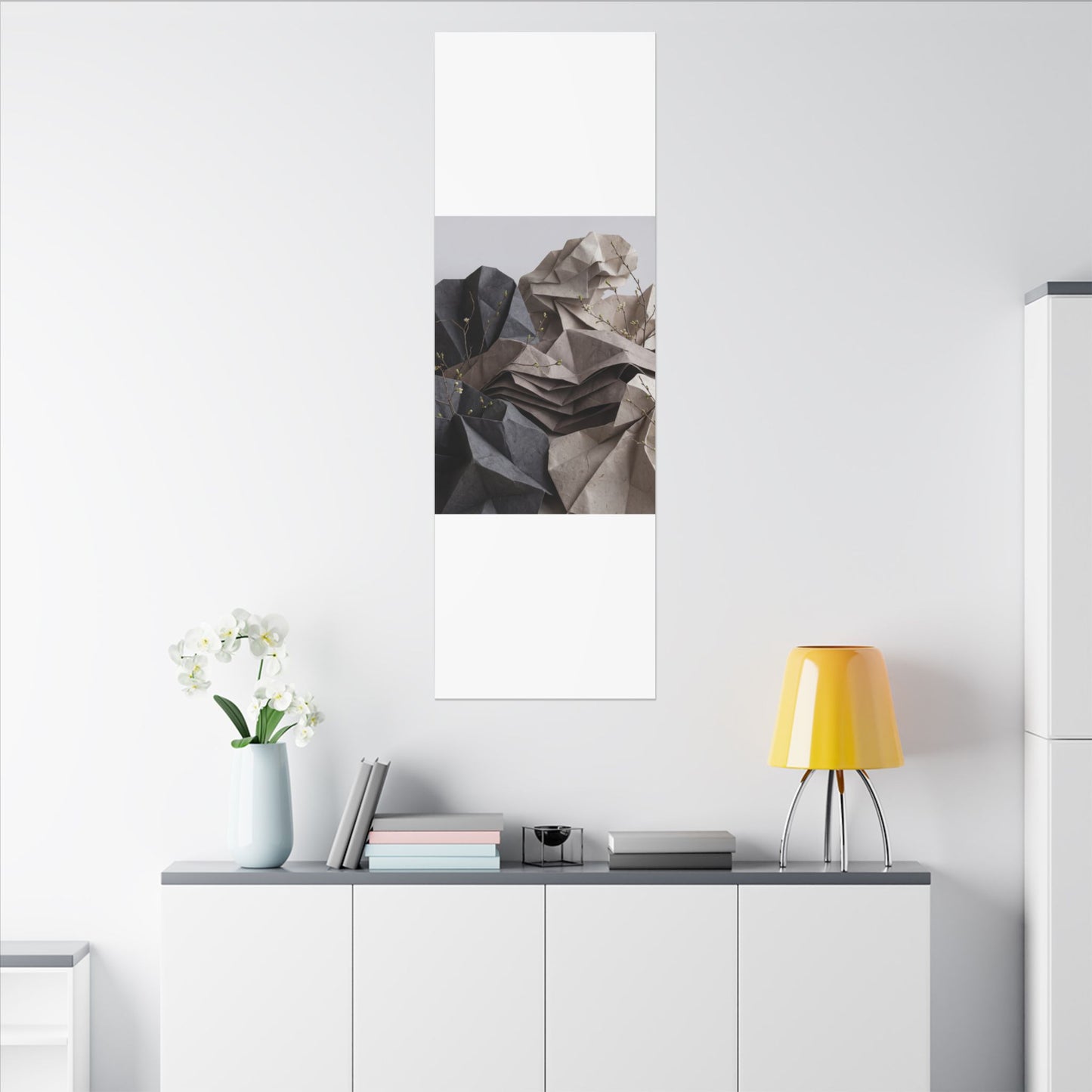 Neutral Paper Fold Canvas Art - Texture Japandi
