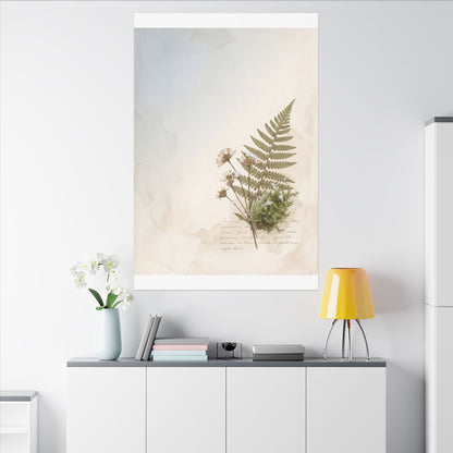 Winter Moss Close Up Herbarium Canvas Art | Enchanting Decor
