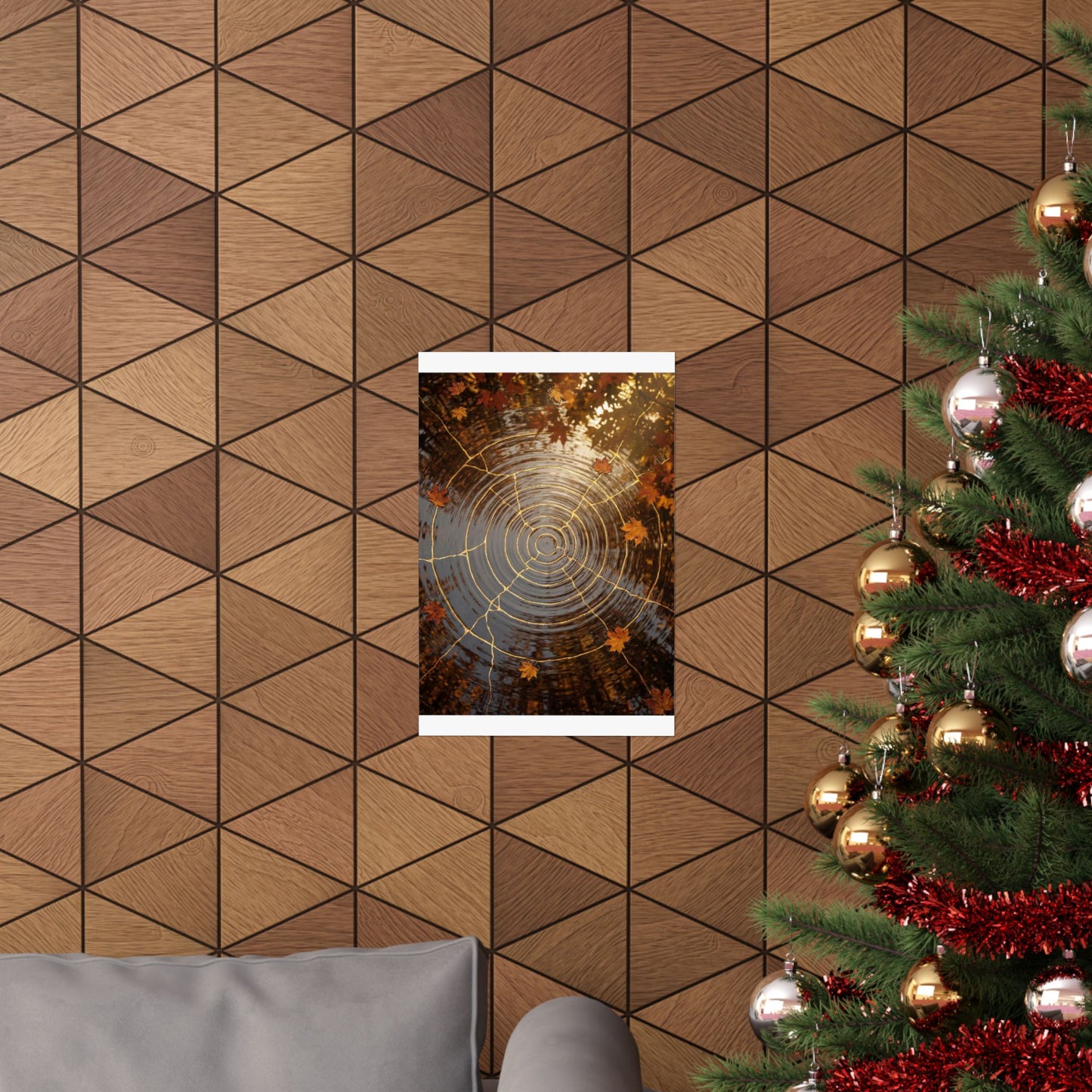 Water Ripple Autumn Wall Art Print | Kintsugi Resilient Design