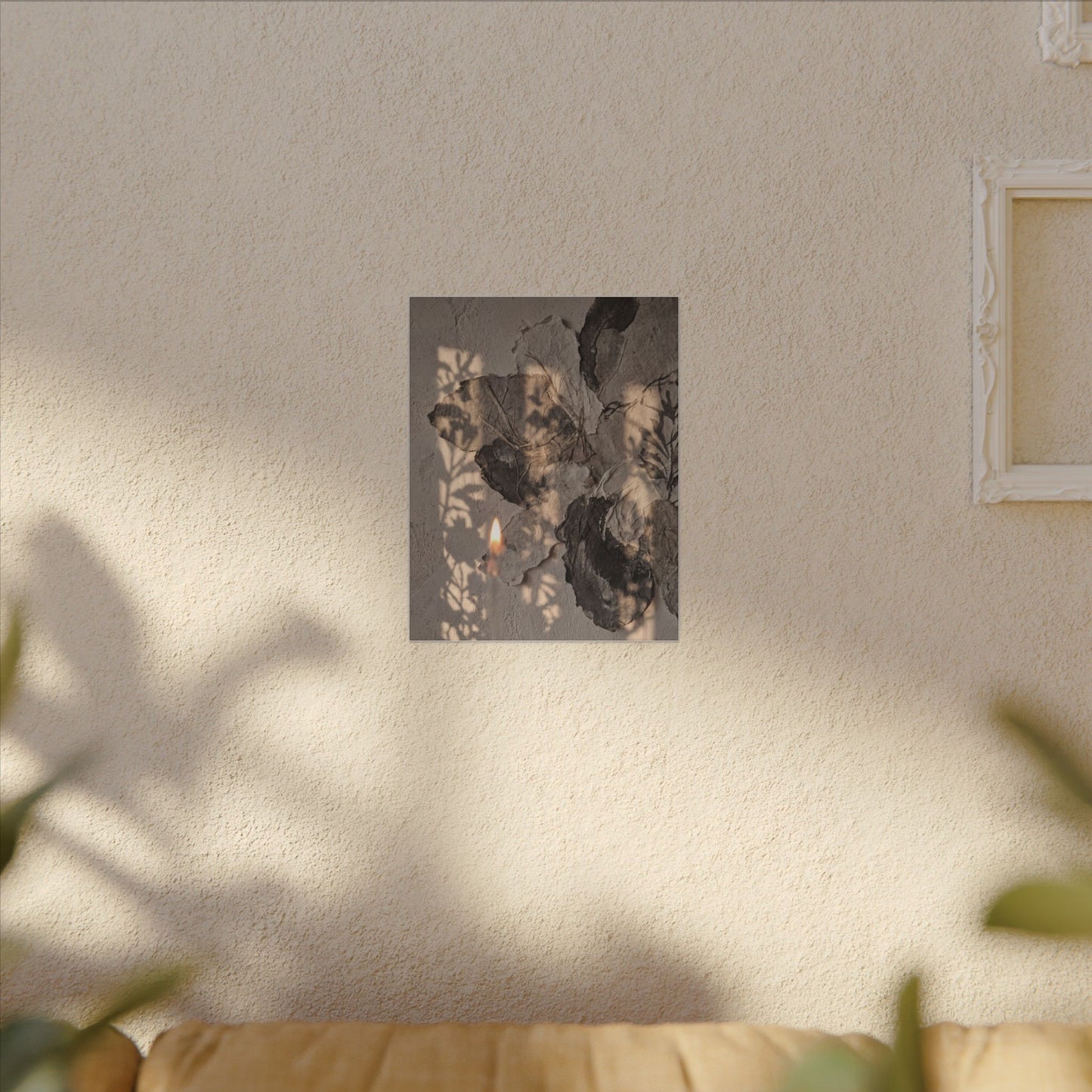 Shadow Play Summer Canvas Art | Japandi Elegant Design