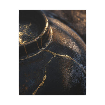 Kintsugi Rust Patina in Golden Hour | Broken Beauty Canvas Art