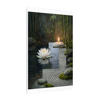 Candlelight Lotus Flower Canvas Art - Zen Kanso