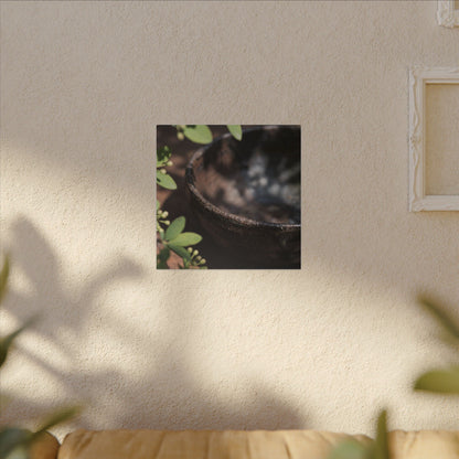 Ceramic Bowl Shadow Zen Canvas Art | Moody Dark Japandi Art
