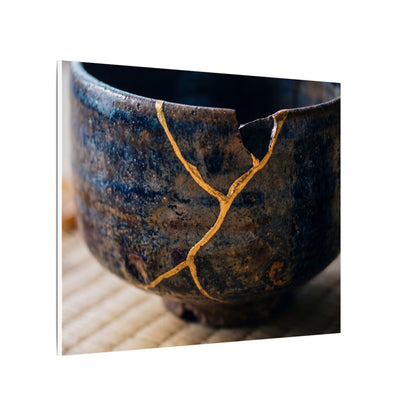 Tea Ceremony Autumn Canvas Art | Kintsugi Healing Design