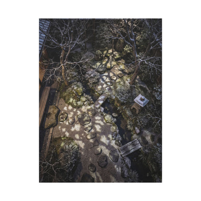 Moonlit Garden Japanese Pattern Canvas Art | Elegant Japandi Art