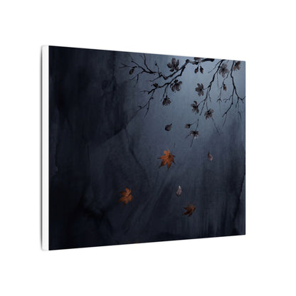 Autumn Cherry Blossom Charcoal Ink Canvas Art | Atmospheric Decor