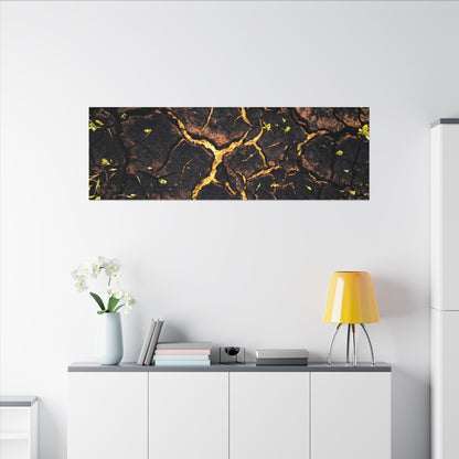 Cracked Earth Moody Minimal Canvas Art | Sophisticated Dark Japandi Art