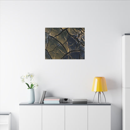 Winter Cracked Earth Moody Minimal Canvas Art | Atmospheric Decor
