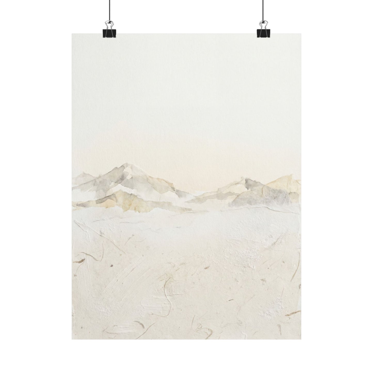 Winter Mountain Mist Texture Wall Art Print | Elegant Decor Art Print