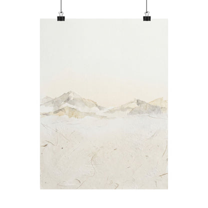 Winter Mountain Mist Texture Wall Art Print | Elegant Decor Art Print