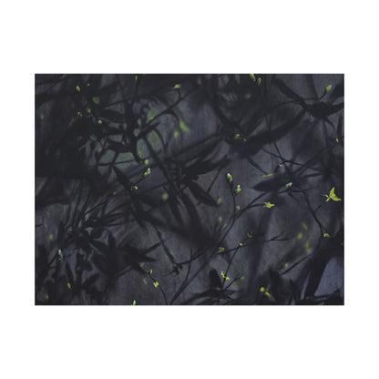 Shadow Play Spring Canvas Art | Dark Japandi Atmospheric Design