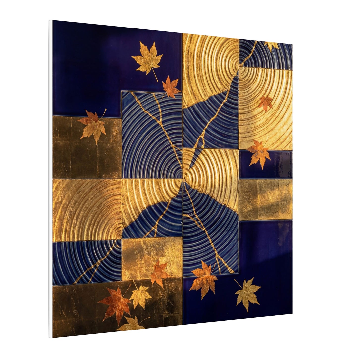 Autumn Water Ripple Crackle Gold Canvas Art | Artful Decor