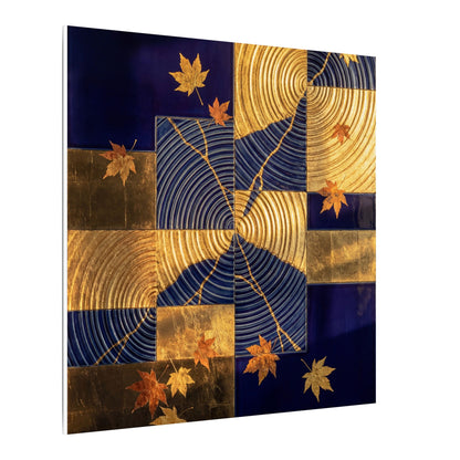 Autumn Water Ripple Crackle Gold Canvas Art | Artful Decor