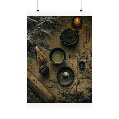 Tea Ceremony Winter Wall Art Print | Zen Calm Design