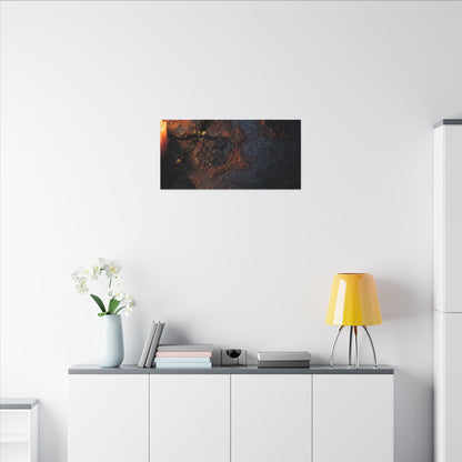 Candlelight Rust Patina Canvas Art - Dark Japandi Ma