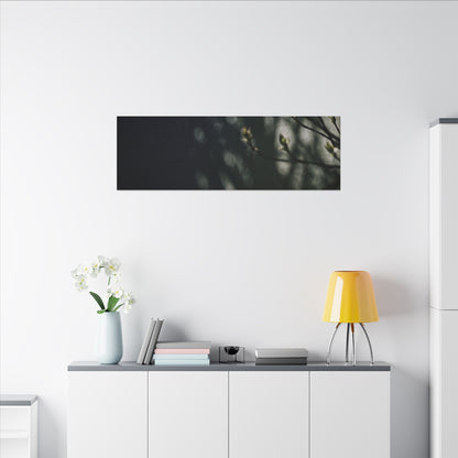 Dark Japandi Shoji Screen in Dappled | Moody Minimal Canvas Art