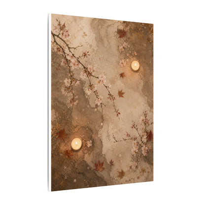 Cherry Blossom Canvas Art | Autumn Japandi Japanese Pattern Art