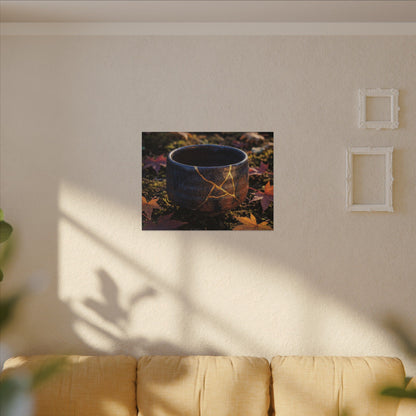 Kanso Moonlit Garden Canvas Art - Kintsugi Gold Repair