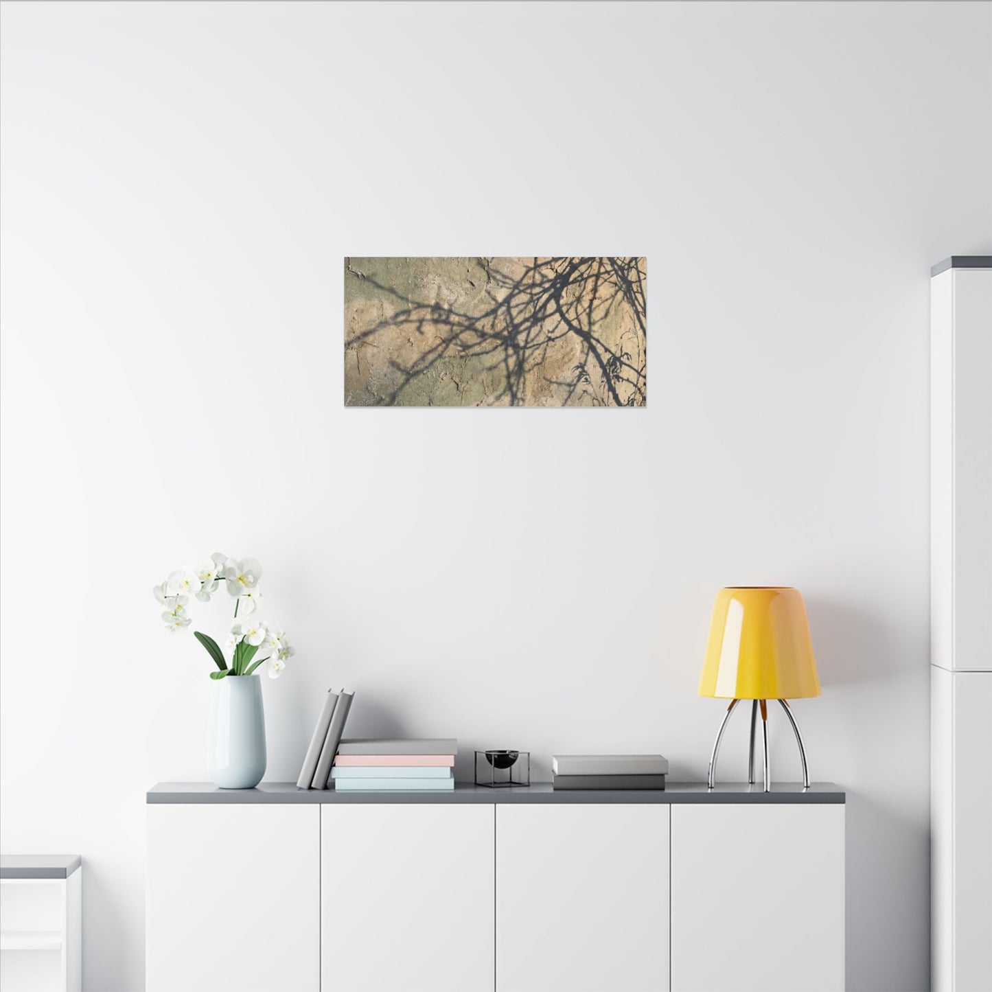 Japandi Shadow Play in Golden Hour | Texture Canvas Art