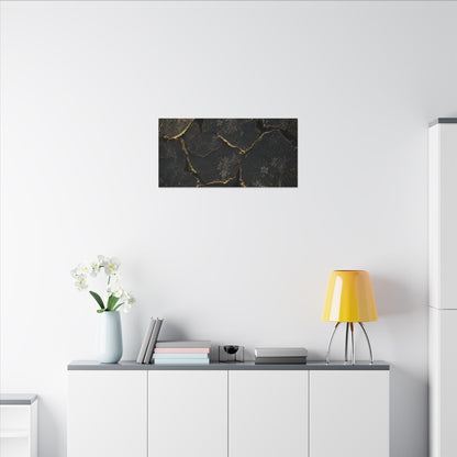 Cracked Earth Canvas Art | Winter Dark Japandi Shadow Zen Art