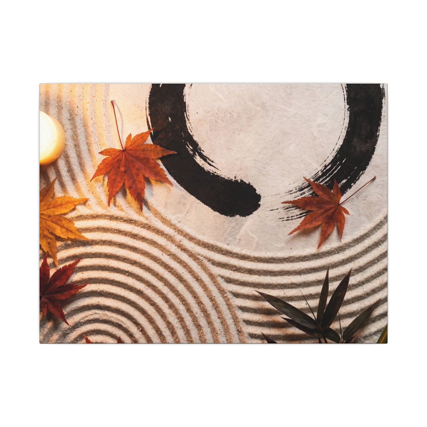 Tranquil Rock Garden Canvas Art - Enso Zen