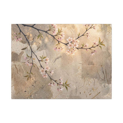 Summer Cherry Blossom Texture Canvas Art | Neutral Decor