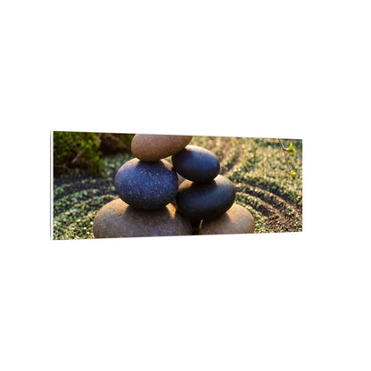 Zen River Stones in Golden Hour | Karesansui Canvas Art