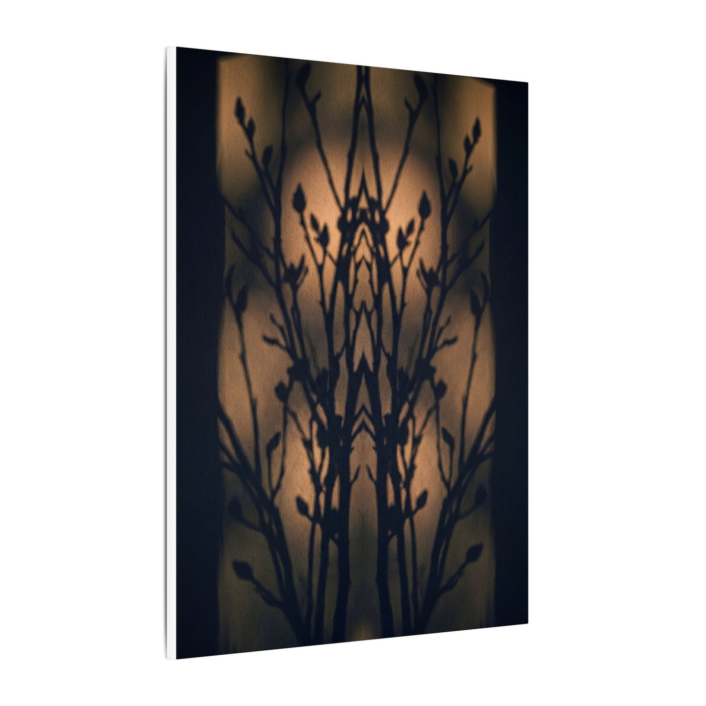 Dark Japandi Shadow Play in Golden Hour | Shadow Zen Canvas Art