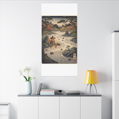 Rock Garden Autumn Canvas Art | Zen Serene Design