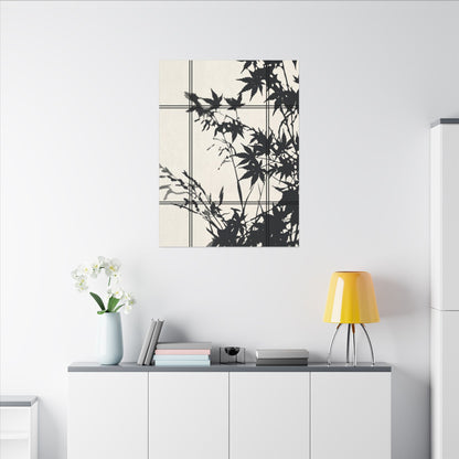 Shoji Screen Canvas Art | Summer Japandi Minimal Line Art